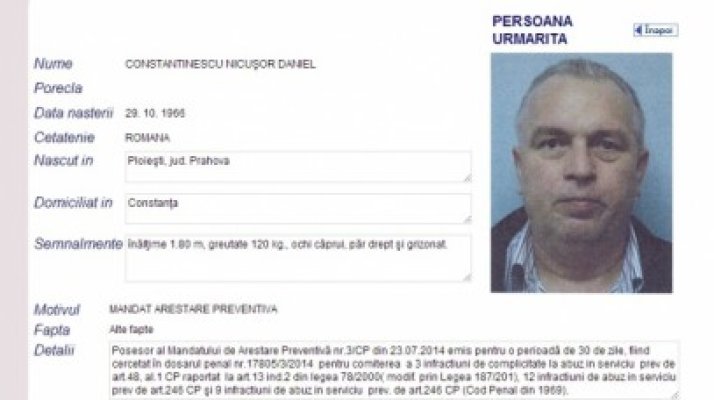 Nicuşor Constantinescu, dat în URMĂRIRE